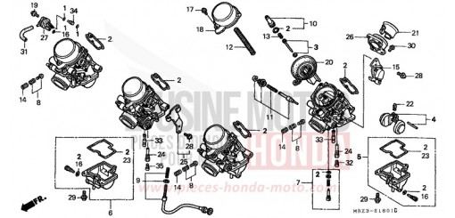 CARBURETOR (COMPONENT PARTS) CB600F2Y de 2000